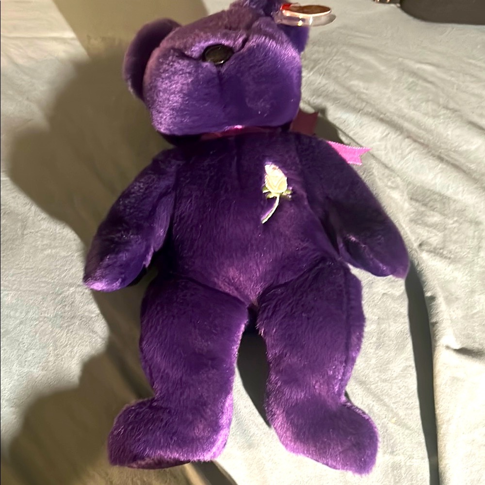 TY Beanie Baby Buddy 1998 PRINCESS DIANA Purple Bear RETIRED Large 14"